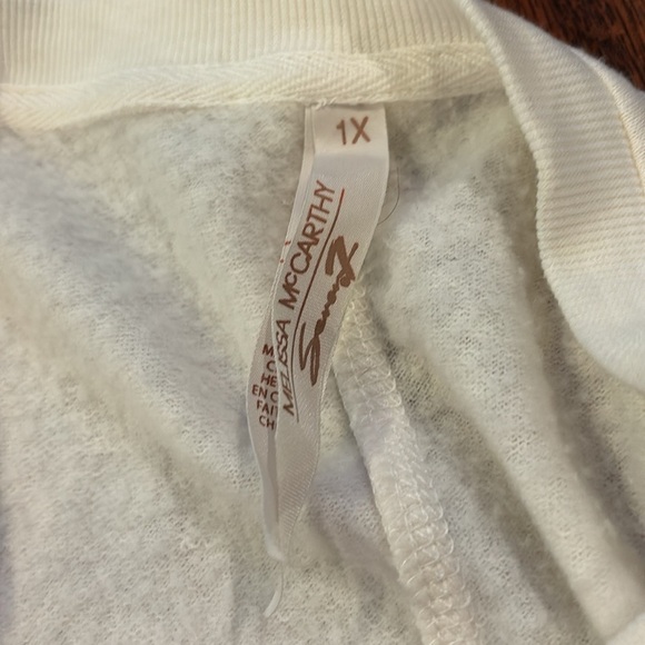 MELISSA MCCARTHY Cream Embellished Sleeve Sweater Size 1X - Picture 8 of 9